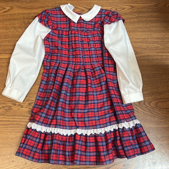 Polyfinders Other - Polyflinders Vintage Baby Collar Classic Dress Girls Size 5 Kids Red Plaid